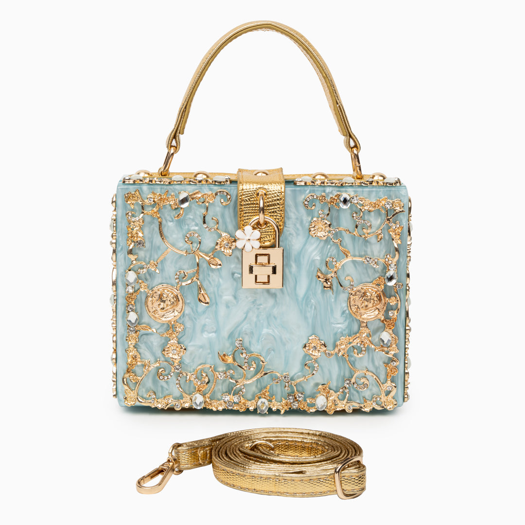 AURIELLE BOX BAG BLUE