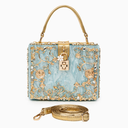 AURIELLE BOX BAG BLUE