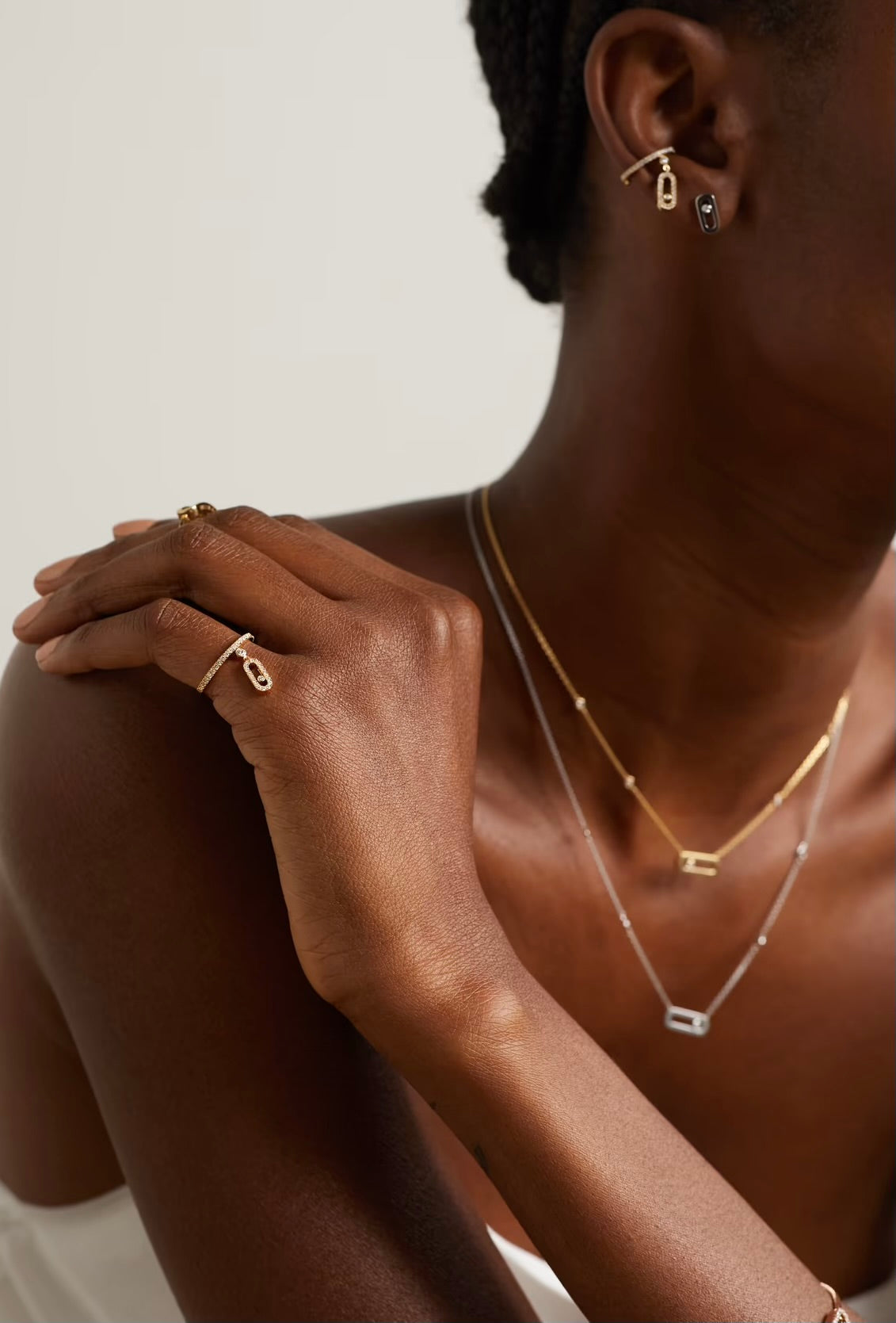 LUMINA DROP RING 18K White Gold