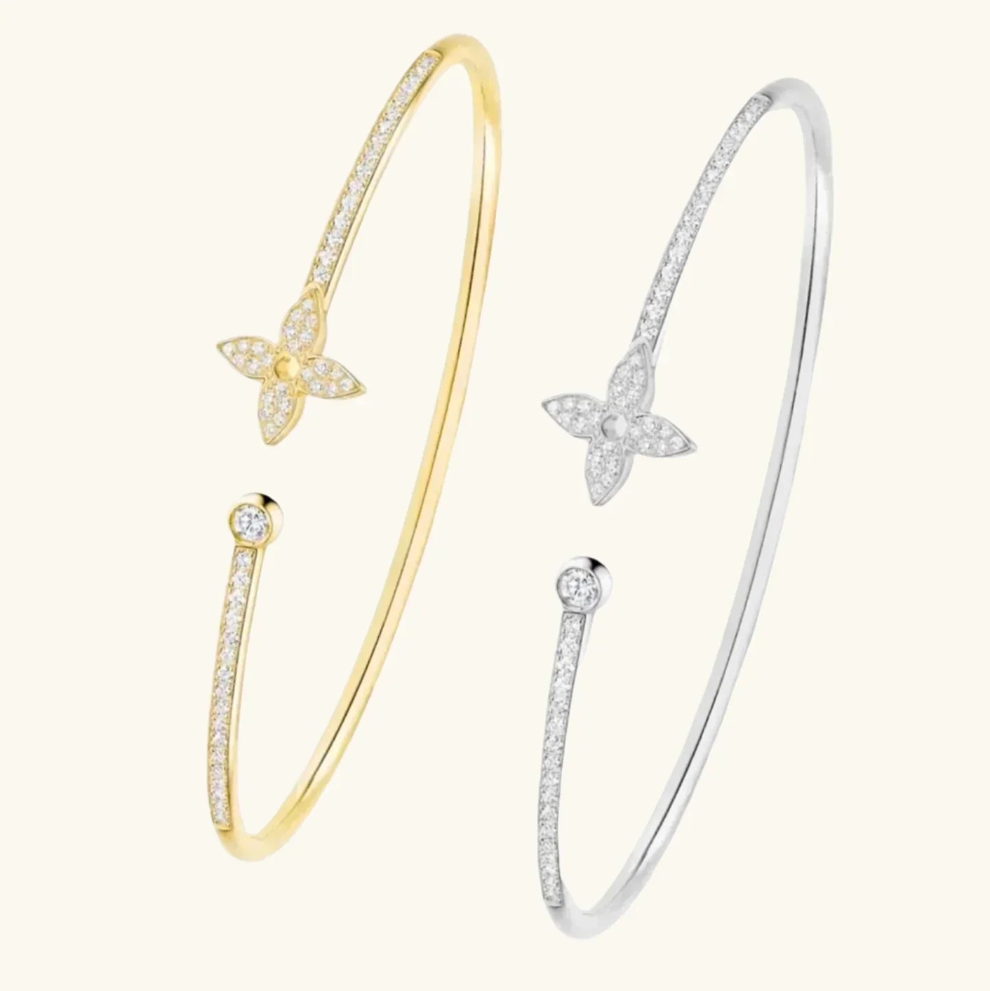STAR PAVÉ CUFF DUO — GOLD & SILVER