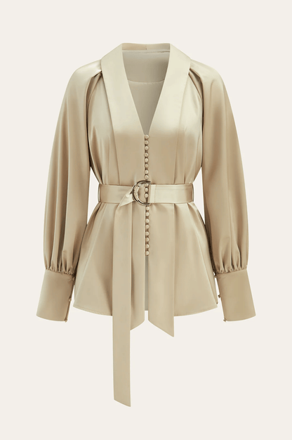 CAPRI | BELTED SATIN JACKET