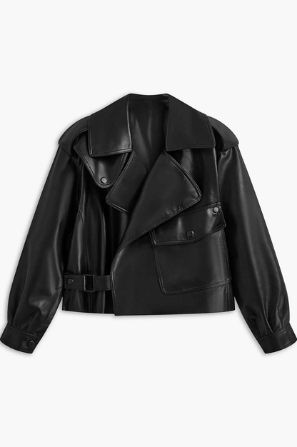 ZARETH | ASYMMETRICAL LEATHER JACKET