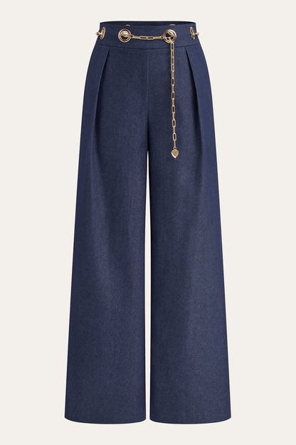ROMA | CHAIN DETAIL WIDE LEG TROUSERS