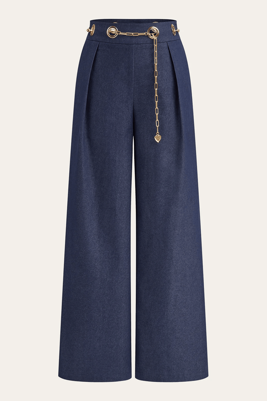 ROMA | CHAIN DETAIL WIDE LEG TROUSERS