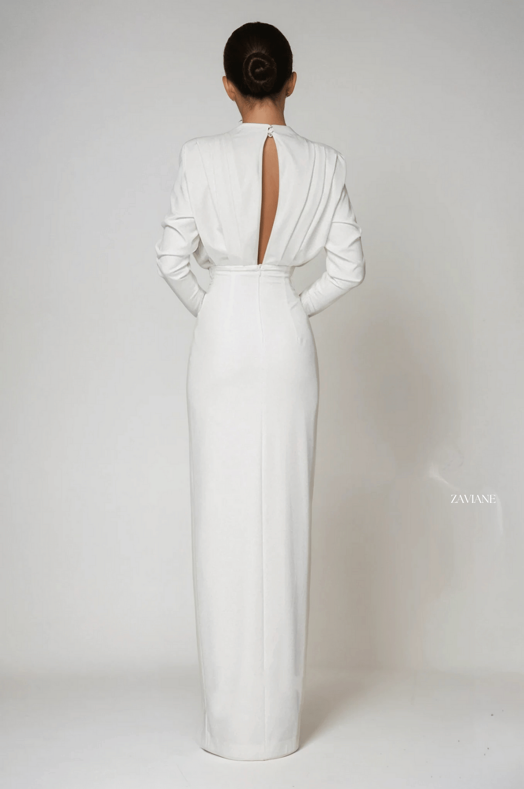 SIENNA | IVORY CREPE MIDI DRESS