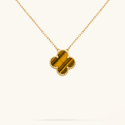 STELLA TIGER EYE CLOVER NECKLACE
