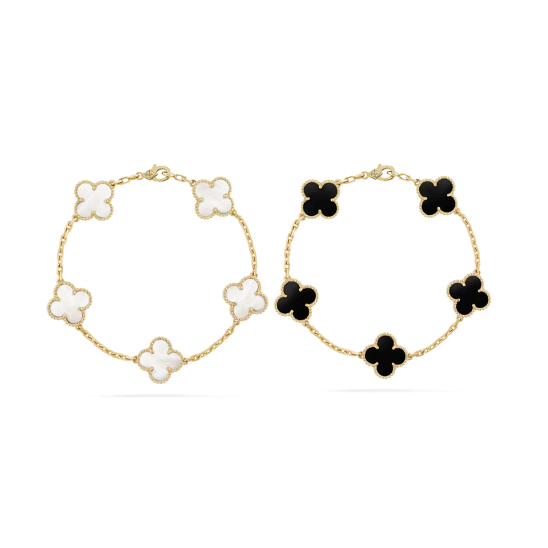 STELLA BIANCO & NOIR CLOVER BRACELET