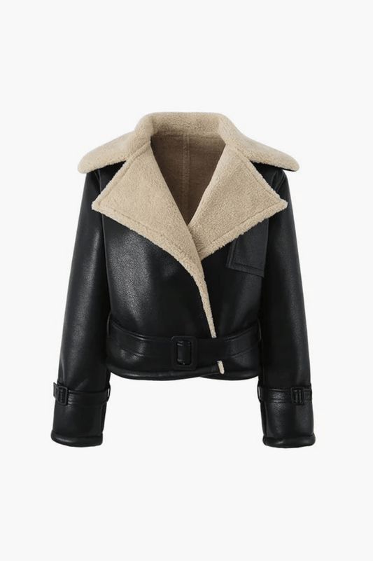 CAPRI | BELTED SHEARLING JACKET