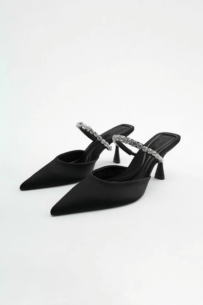 AURORA CRYSTAL MULES BLACK