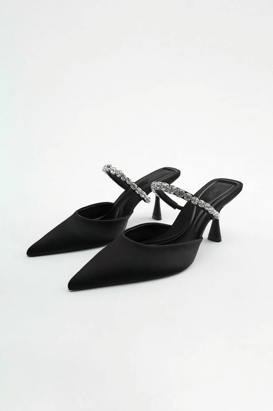 AURORA CRYSTAL MULES BLACK