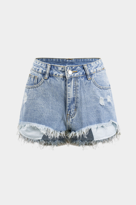 NOA | DISTRESSED DENIM SHORTS