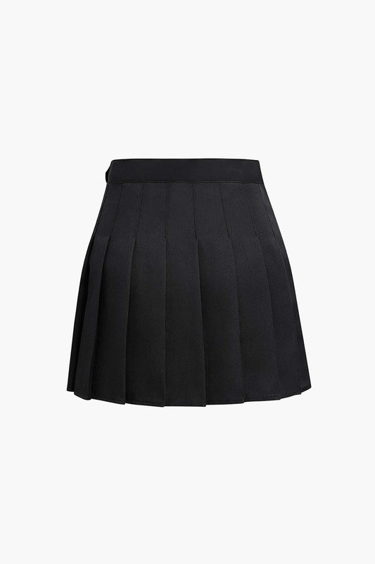 ARIA | PLEATED MINI SKIRT BLACK