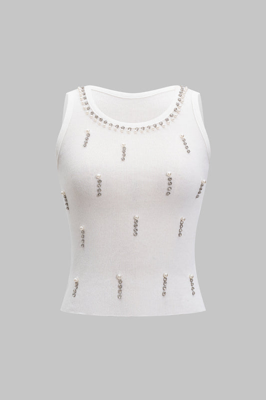 CELESTE | EMBELLISHED TANK WHITE