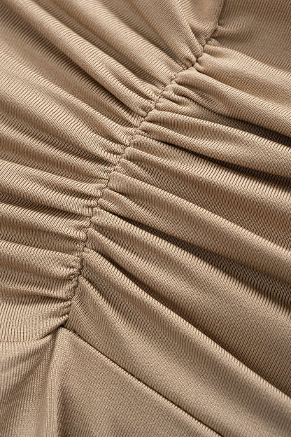 LIORA | DRAPED BUSTIER MIDI DRESS