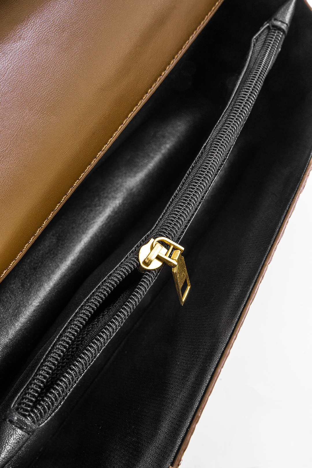 Metallic Decor Square Shoulder Bag BROWN ONE SIZE