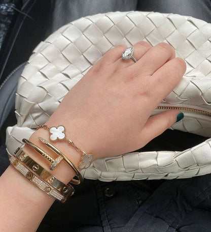 AXIS GOLD NAIL PAVÉ BRACELET