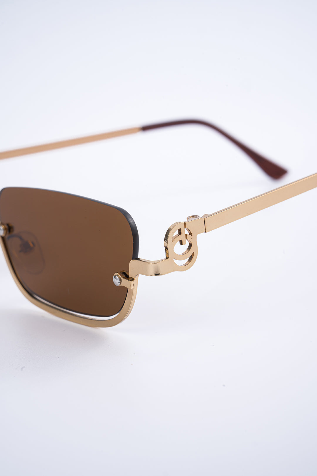 MARLOWE | RECTANGULAR SUNGLASSES LIGHT BROWN ONE SIZE