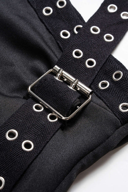 ONYX | ASYMMETRICAL BUCKLE HALTER TOP