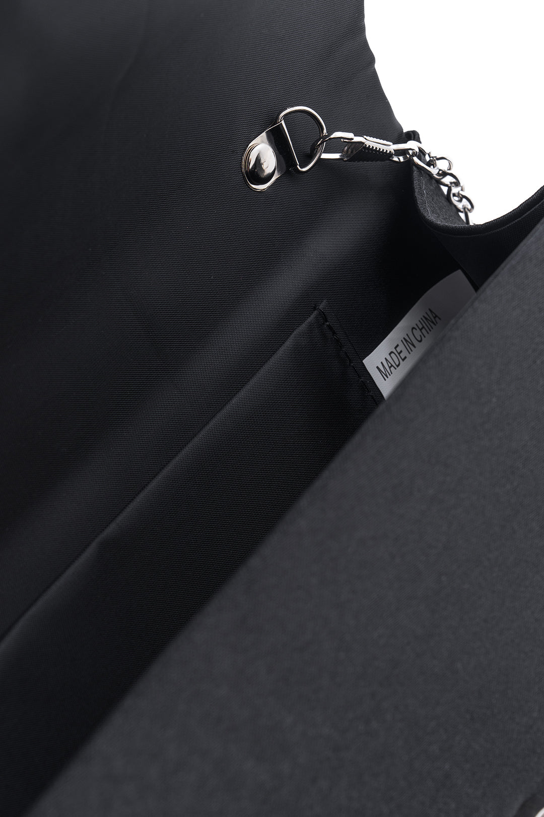 Rhinestone Ruched Clutch Bag With Chain BLACK ONE SIZE