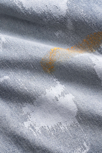 Denim Washed Straight Leg Wide Leg Jeans LIGHT WASH BLUE