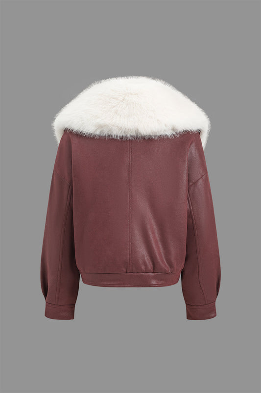 AVALYN | FAUX FUR COLLAR JACKET