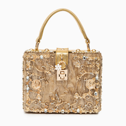 AURIELLE BOX BAG GOLD