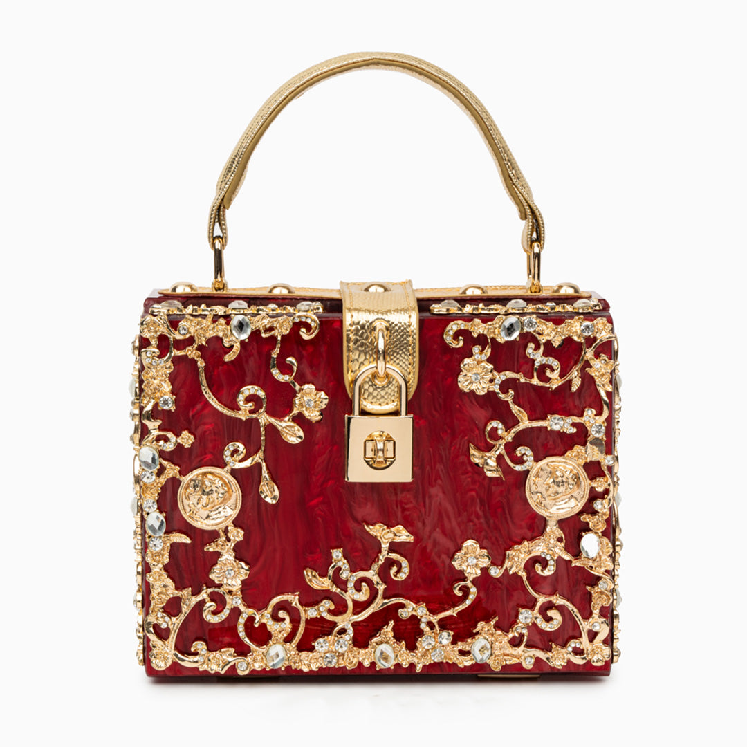 AURIELLE BOX BAG RED