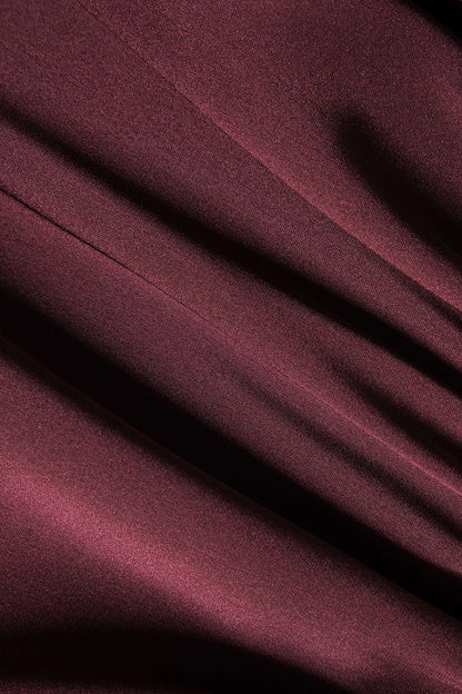 Faux Leather Patchwork Skirt BURGUNDY