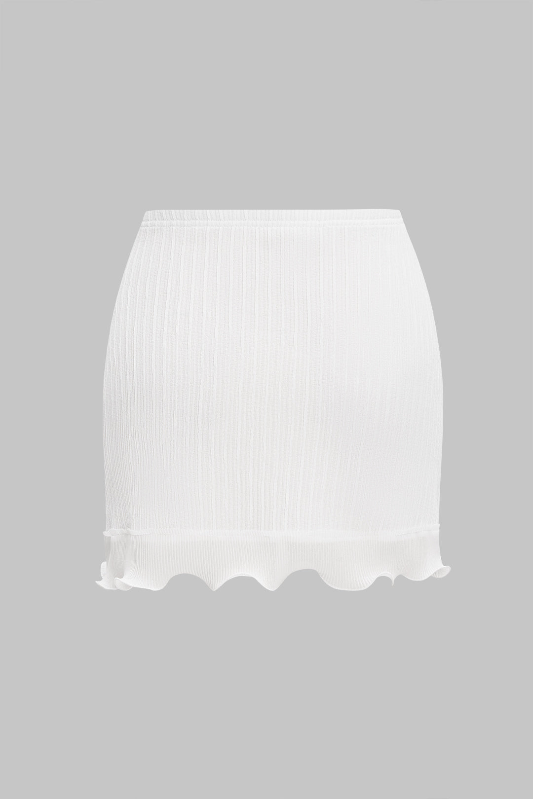 Backless Pearl Chain Halter Neck Sleeveless Tank Top And Skirt Set WHITE