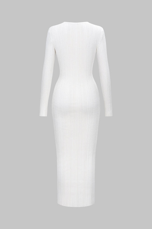 NATALIA | WHITE KNIT MAXI DRESS WHITE