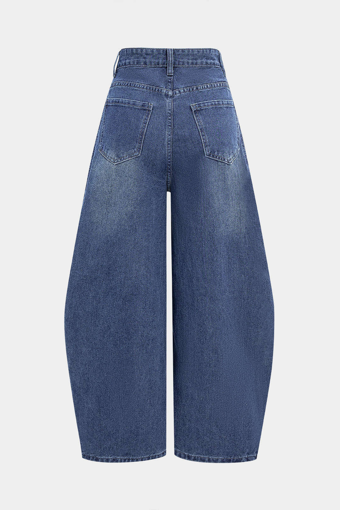 Denim Contrast High Waist Pocket Jeans DARK WASH BLUE