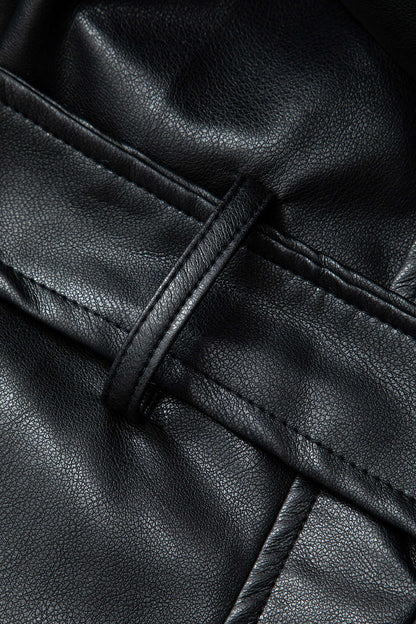 RAVEN | VEGAN LEATHER TRENCH COAT BLACK
