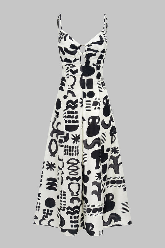 CATALINA | ABSTRACT PRINT MIDI DRESS