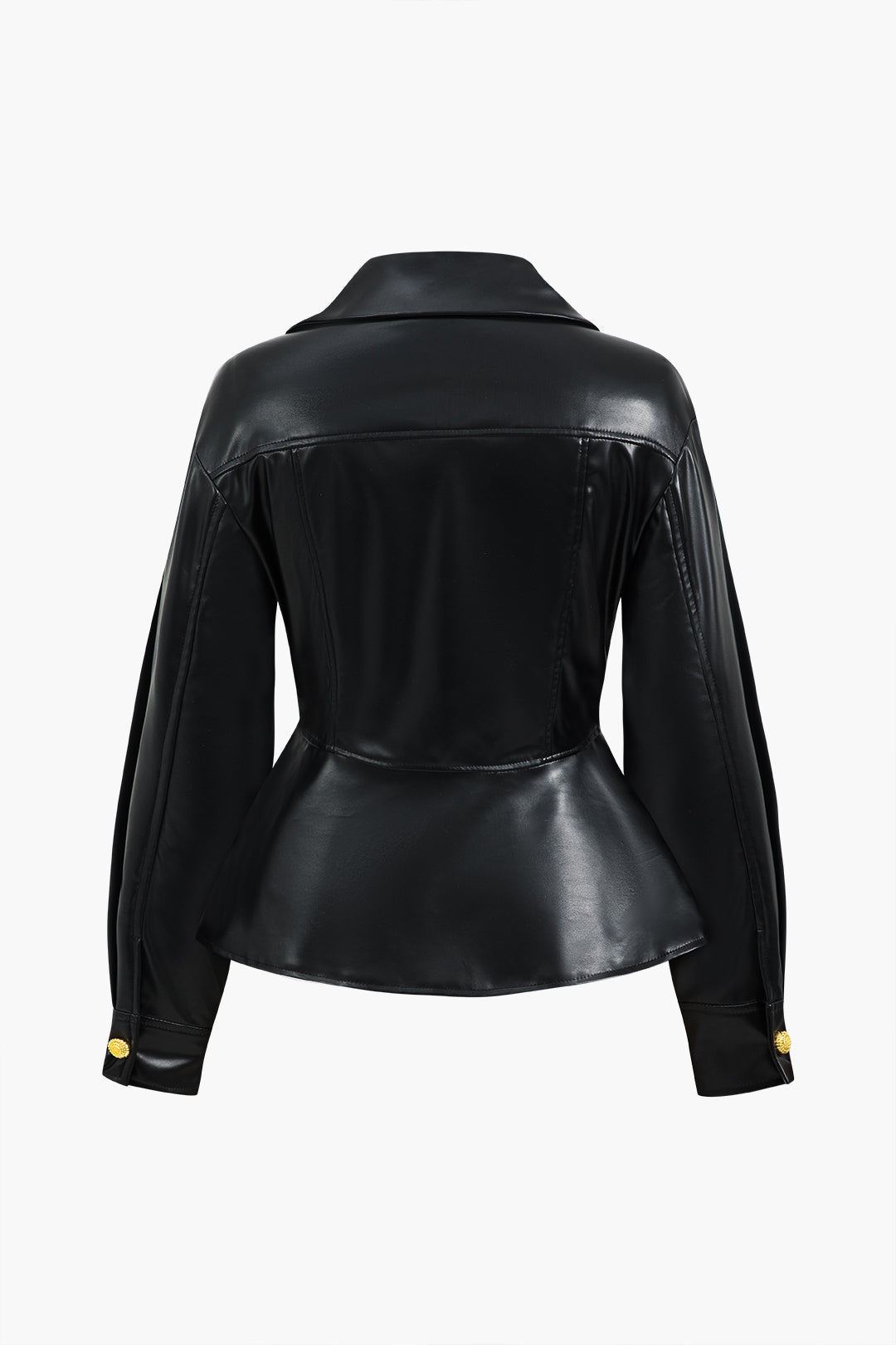 MAELYS | PEPLUM FAUX LEATHER JACKET