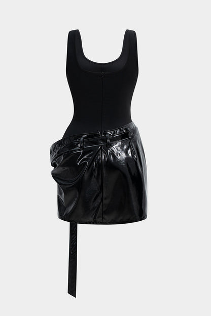 RAVEN | BELTED CONTRAST MINI DRESS