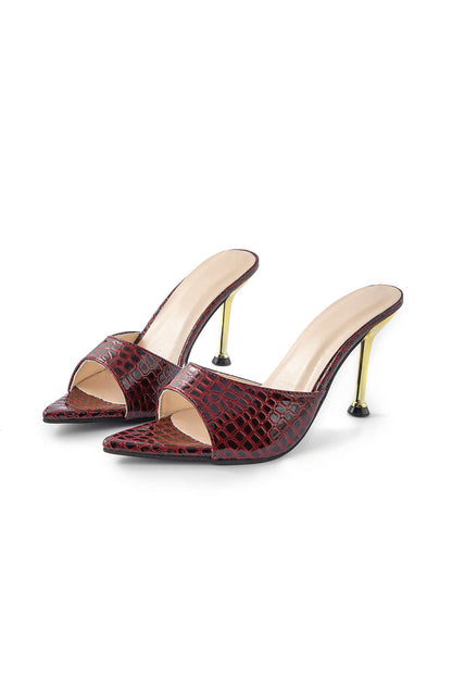 AUREMIA CROC MULES BURGUNDY