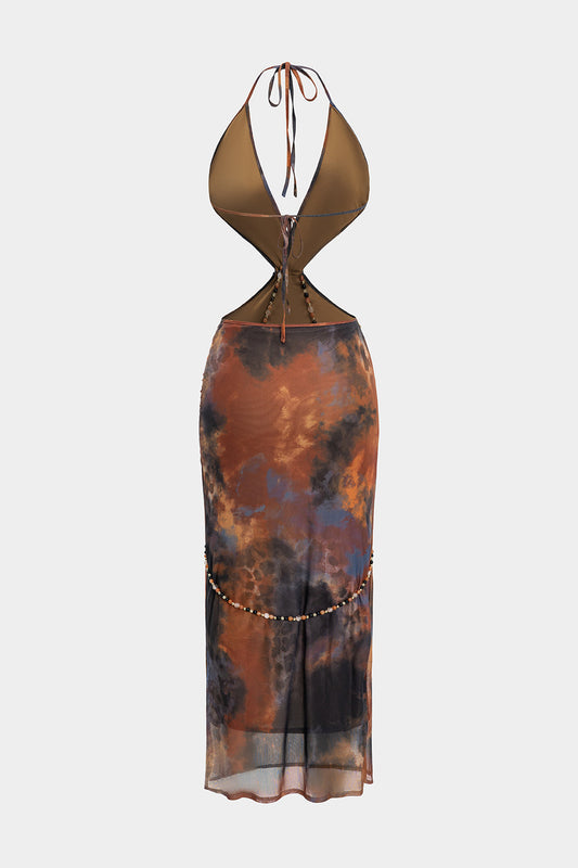 CORALIA | STARFISH HALTER MIDI DRESS