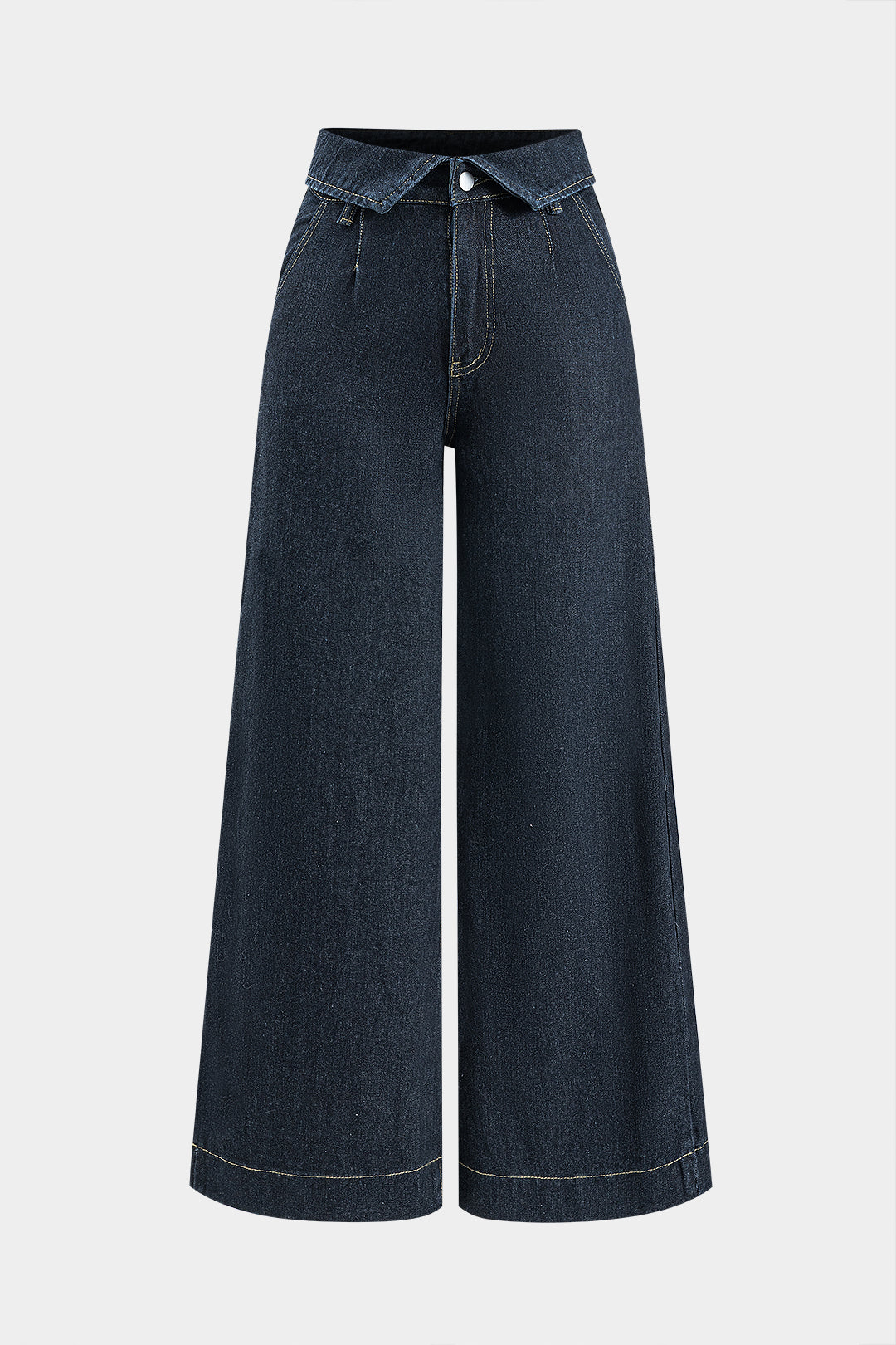 Denim Wide Leg Low Waist Jeans BLACK