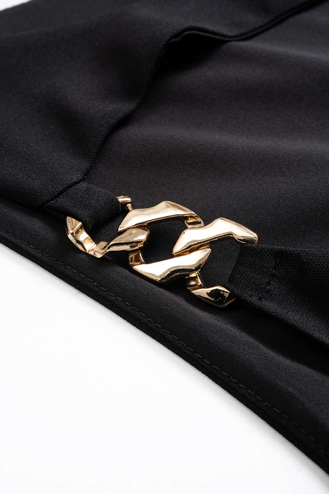 CELESTIA | CUT OUT CHAIN DETAIL MINI DRESS BLACK