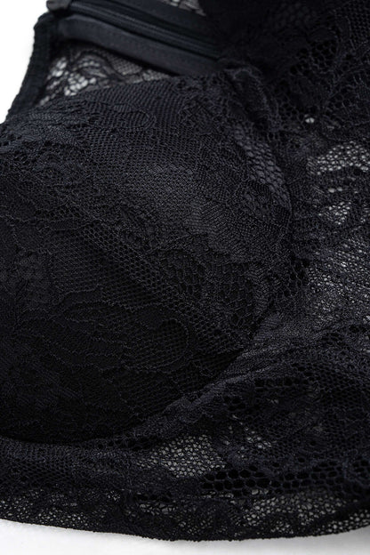 NOCTARA | LACE CORSET DRAPED DRESS BLACK