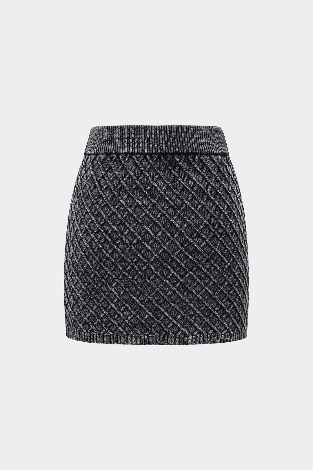 Knit High Waist Skirt GRAY