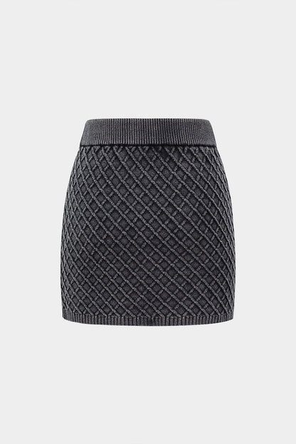 Knit High Waist Skirt GRAY