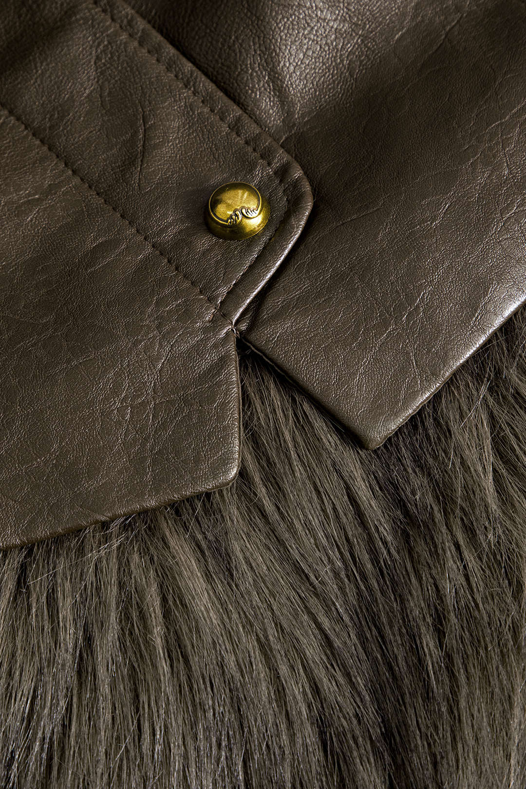 LYON | FAUX FUR & LEATHER JACKET BROWN