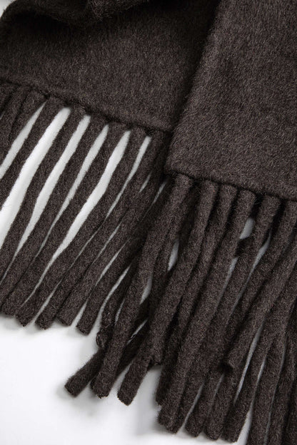 ELEONORA | FUR TRIMMED WOOL COAT BROWN