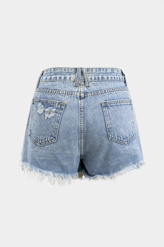 NOA | DISTRESSED DENIM SHORTS