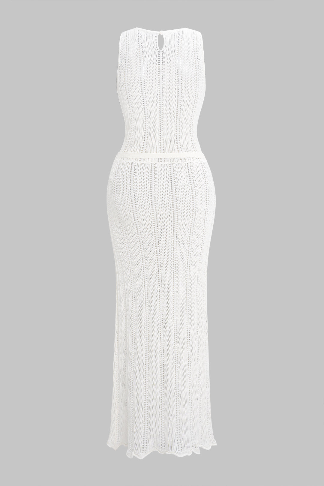 ELENA | CROCHET BELTED MAXI DRESS WHITE