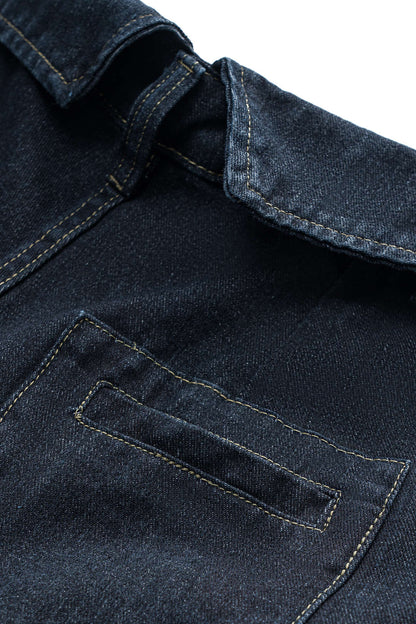 Denim Wide Leg Low Waist Jeans BLACK