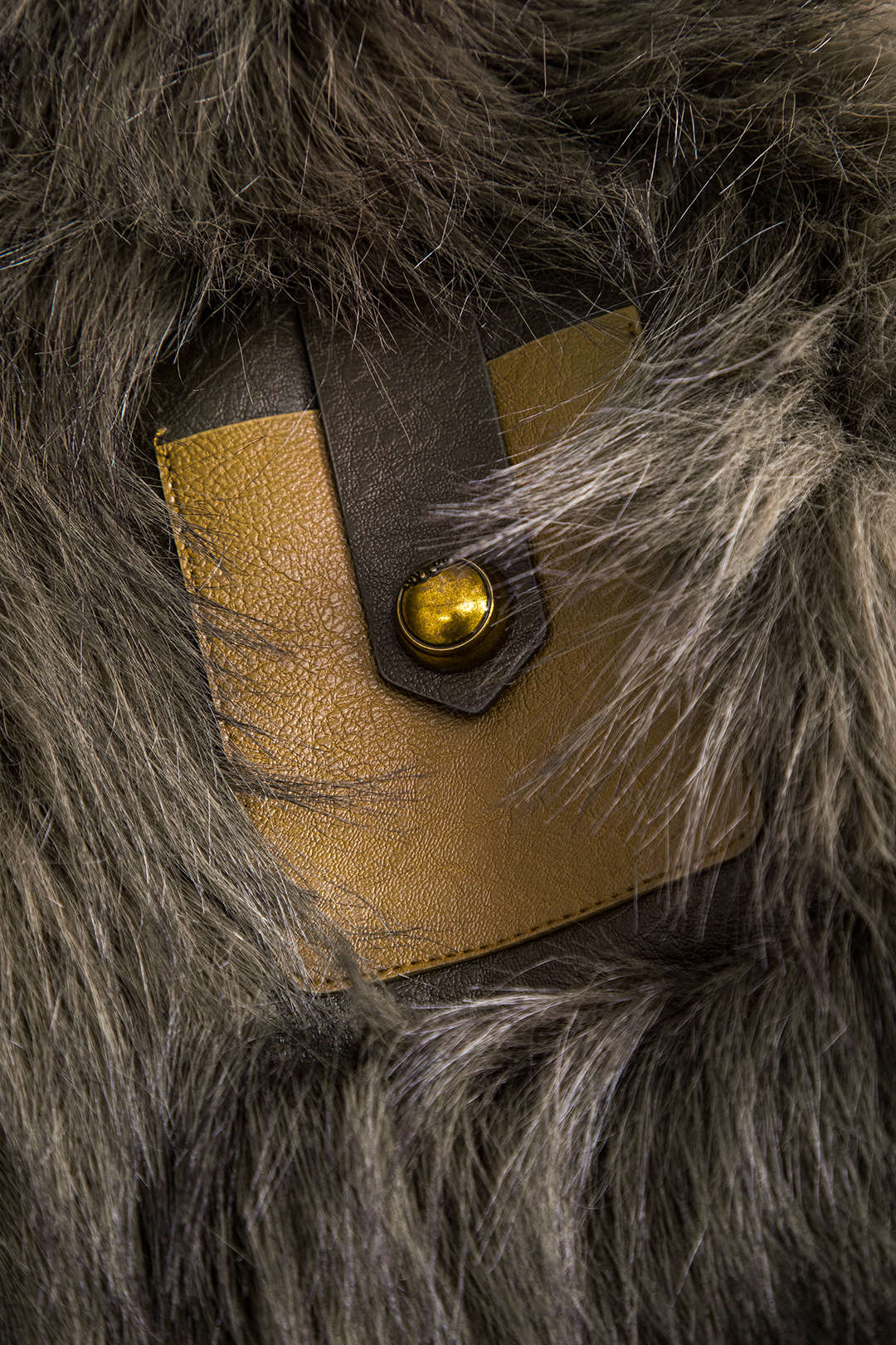 LYON | FAUX FUR & LEATHER JACKET BROWN