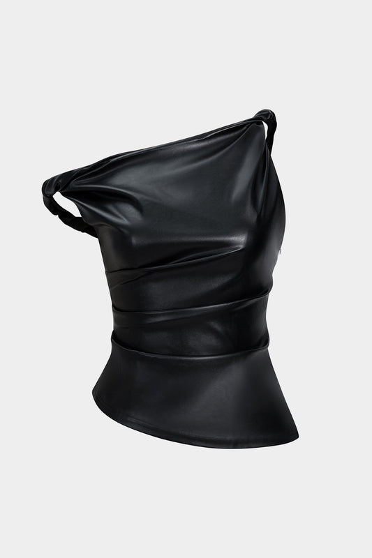NOCTURNE | ASYMMETRIC LEATHER TOP