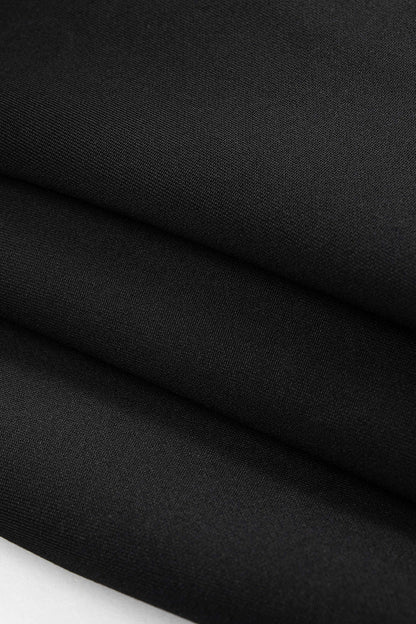 Hollow Out Ring Zipper Skirt BLACK